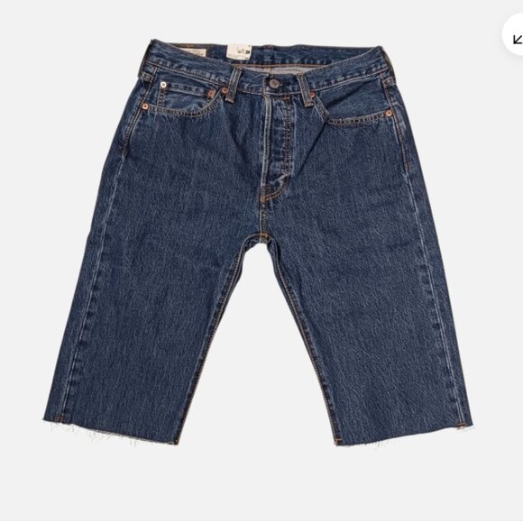 Levi's 501 Premium Denim Shorts Mens 31 Button Fly Cut-off Jeans Medium Wash NEW - Picture 6 of 14
